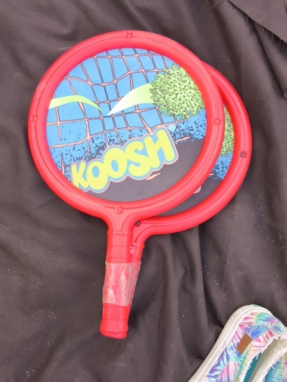 Vintage KOOSH Paddle Racket Set of 2 Red Retro 90s KidsPaddles -NoBall